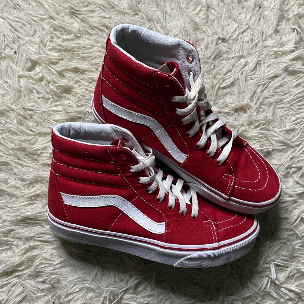 Red vans hi Sz 9.5